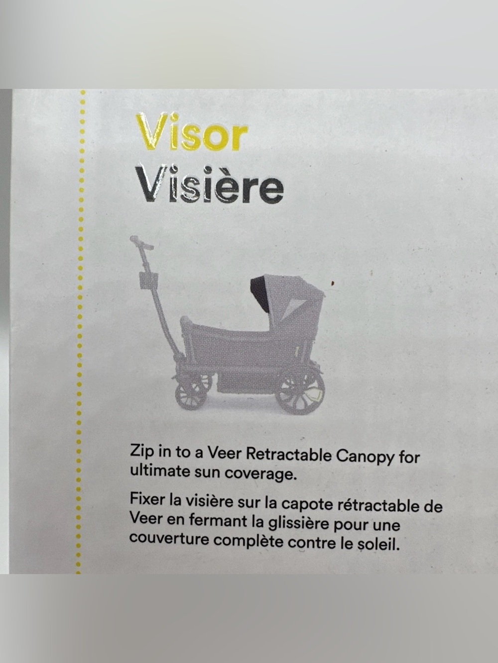 Veer Retractable Canopy VISOR For Cruiser 2-Seater Wagon Stroller New Visor Only